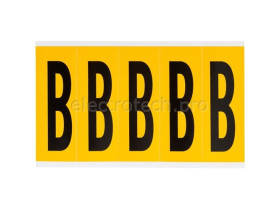 Буква B Brady, черный на желтом, 5 шт, 44x127 мм, 25 шт.