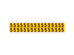 Цифра 5 Brady, черный на желтом, 32 шт, 14x19 мм, b-946, Винил, 25 шт.
