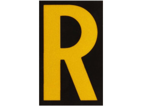 Буква R Brady, желтый на черном, 25 шт, 25x38 мм, b-946, Винил, 25 шт.
