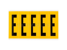 Буква E Brady, черный на желтом, 5 шт, 44x127 мм, 25 шт.