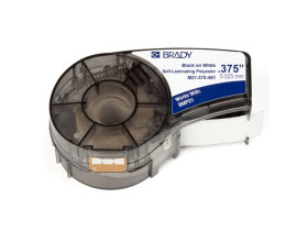 Лента Brady m21-375-461, черная на белом, 9.53x6400 мм, Полиэстер