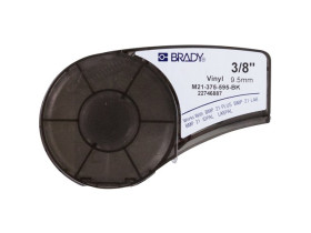 Самоклеящаяся лента Brady M21-375-595-BK, винил, печать белая на чёрном, 9,53 мм * 6,4 м