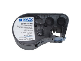 Термоусаживаемые маркеры Brady M-187-075-342, 19,05 * 8,50 мм, белые, печать черная, диаметр 2,8 мм, в картриджи 80 шт. (BMP41/51/53)