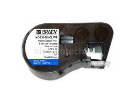 Лента Brady MC-750-595-CL-WT, универсальный винил, печать белая на прозрачном, 19,05 мм * 6,1 м (BMP41/51/53)