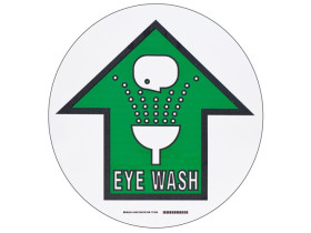 Табличка напольная eye wash Brady наполная самоклеющаяся с надписью,материал в-534,цвет и мм, зеленый на белом,черный, 431.8