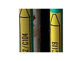 Стрелка для маркировки трубопровода Brady, белый на синем, «heating supply», 52x402 мм, b-7520, 15 шт