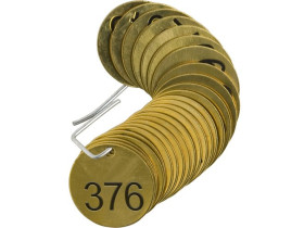 Бирки для маркировки клапанов пронумерованные Brady 376-400, 38 мм, латунь, 25 шт