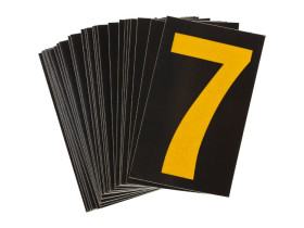 Цифра 7 светоотражающая Brady, желтый на черном, 42x72 мм, b-946, Винил, 25 шт.
