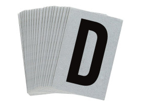 Буква D Brady, черный на серебряном,белом, 6 шт, 38x89 мм, b-946, Винил, 25 шт.
