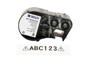 M4C-750-595-WT-BK непрерывная лента, материал B-595, универсальный винил, размер 19.05мм х7.62м, цвет- черный на белом