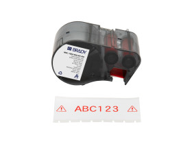 M5C-1500-595-WT-RD непрерывная лента, материал B-595, винил, размер 38.1мм х7.62м,  цвет-красный на белом(BMP51, M510, M511)