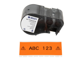 M5C-1500-595-BK-WT непрерывная лента, материал B-595, винил, размер 38.1мм х7.62м, цвет-белый на черном(BMP51, M510, M511)